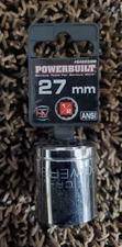 Powerbuilt 27mm 1/2" Chrome 12 Point Shallow Socket #642034M