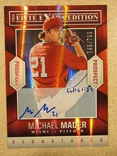 2014 PANINI ELITE EXTRA EDITION #63 MICHAEL MADER AUTO SIGNED MARLINS 748/799