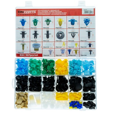 467x Befestigung Clips Klip Spreizniete Verkleidung Set 22-Arten für Kia
