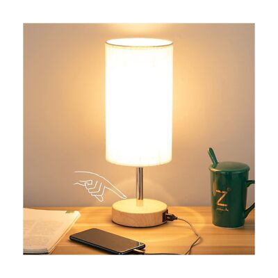 Yarra-Decor Bedside Lamp with USB Port - Touch Control Table Lamp