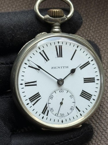 Antique Zenith Pocket Watch Mechanical Swiss Grand Prix Rare Old Open Face 20th - Picture 10 of 16