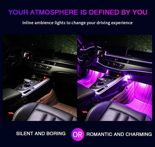 10m Neon RGB Auto LED Lichtleiste Innenraum Ambientebeleuchtung APP Control - Photo 3/12