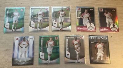 Topps Bundesliga Chrom 2023-24 RB Leipzig parallel und Einsatz Lot x9