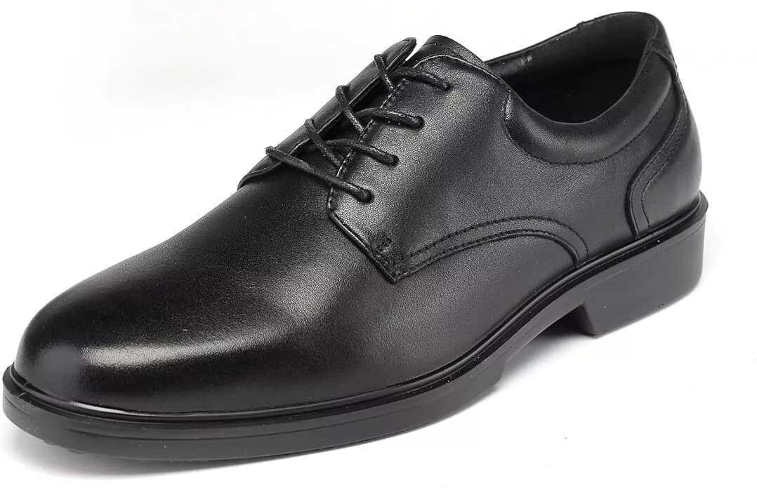 Men s Full Grain Leather Oxford Work Dress Shoes Classic Soft Toe