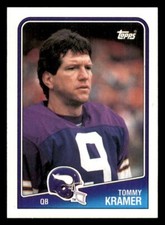 1988 TOPPS NFL Football Trading Card #148 🏈 TOMMY KRAMER, Minnesota Vikings