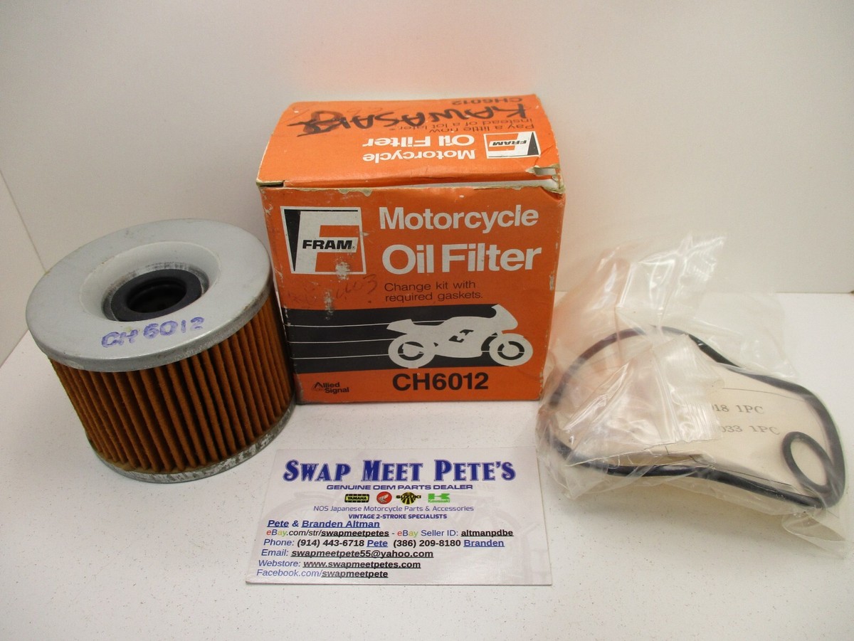 Kawasaki Fram EX EL KZ ZX ZL ZN ZG NOS Oil Filter # CH6012 Kawasaki Fram EX EL KZ ZX ZL ZN ZG NOS Oil Filter # CH6012