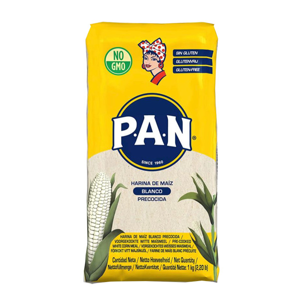 Harina Pan Flour weiß WEISSES Maismehl (1x1kg) Polenta,Arepas,Empanad, Tamales