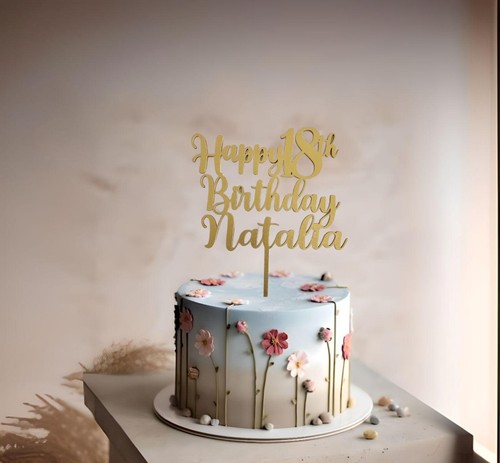 Happy Birthday Cake Topper | Personalized Name Birthday Cake