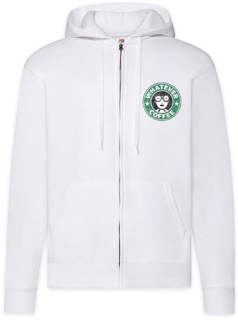 Daria Whatever Coffee Zipper Hoodie Sitcom Series Fun Morgendorffer Lanes Club