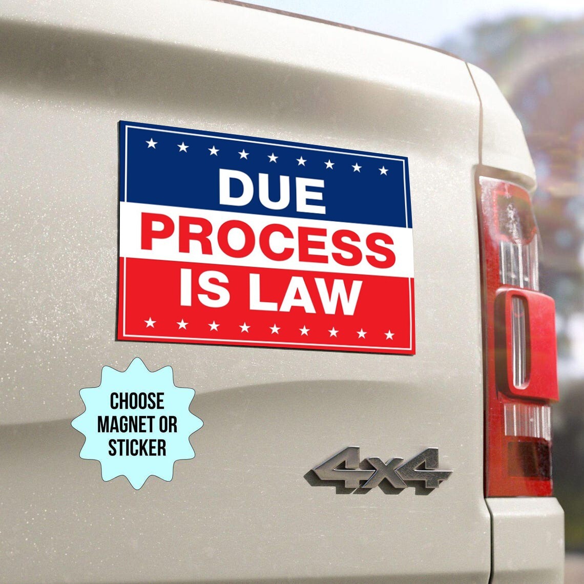 Due Process Is Law Car Magnet | Anti Trump Bumper Sticker Resist