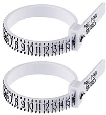 2-Pack Ring Sizer Measure Tool Gauge Plastic Finger Sizing Finder Reusable 1-17