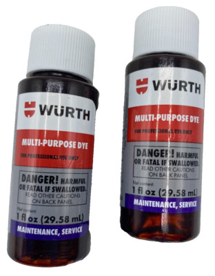 WURTH MULTI-PURPOSE DYE 1 fl oz (29.58 mL) Bootle Colorant UV Multi PACK OF 2 