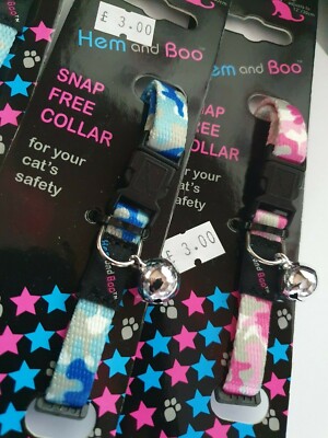Hem and Boo Snap Free Katzen Sicherheitshalsband Camoflage pink oder blau