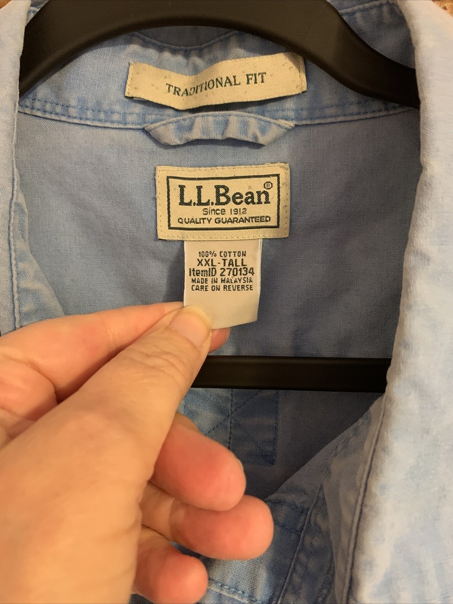 LL Bean Traditional Fit Sunwashed Canvas Shirt Men XXL Tall LL Bean Traditional Fit Sunwashed Canvas Shirt Men XXL Tall
