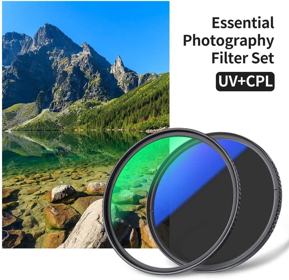 K&F Concept 2 in 1 UV + CPL Lens Filter Kit Protection Polarizing for Camera Len - Image 2 of 4