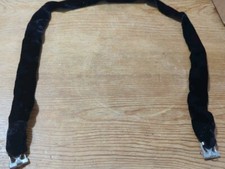 Vintage Art Deco Black Felt Rhinestone Sash Belt - 29.25"