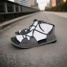 Medieval Renaissance Nativearth Gladiator Sandals US 8 Womens Black Lace Shoes 