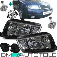Scheinwerfer Set Links Rechts Chrom Schwarz 99-08 +H7 passend für Skoda Fabia 6Y