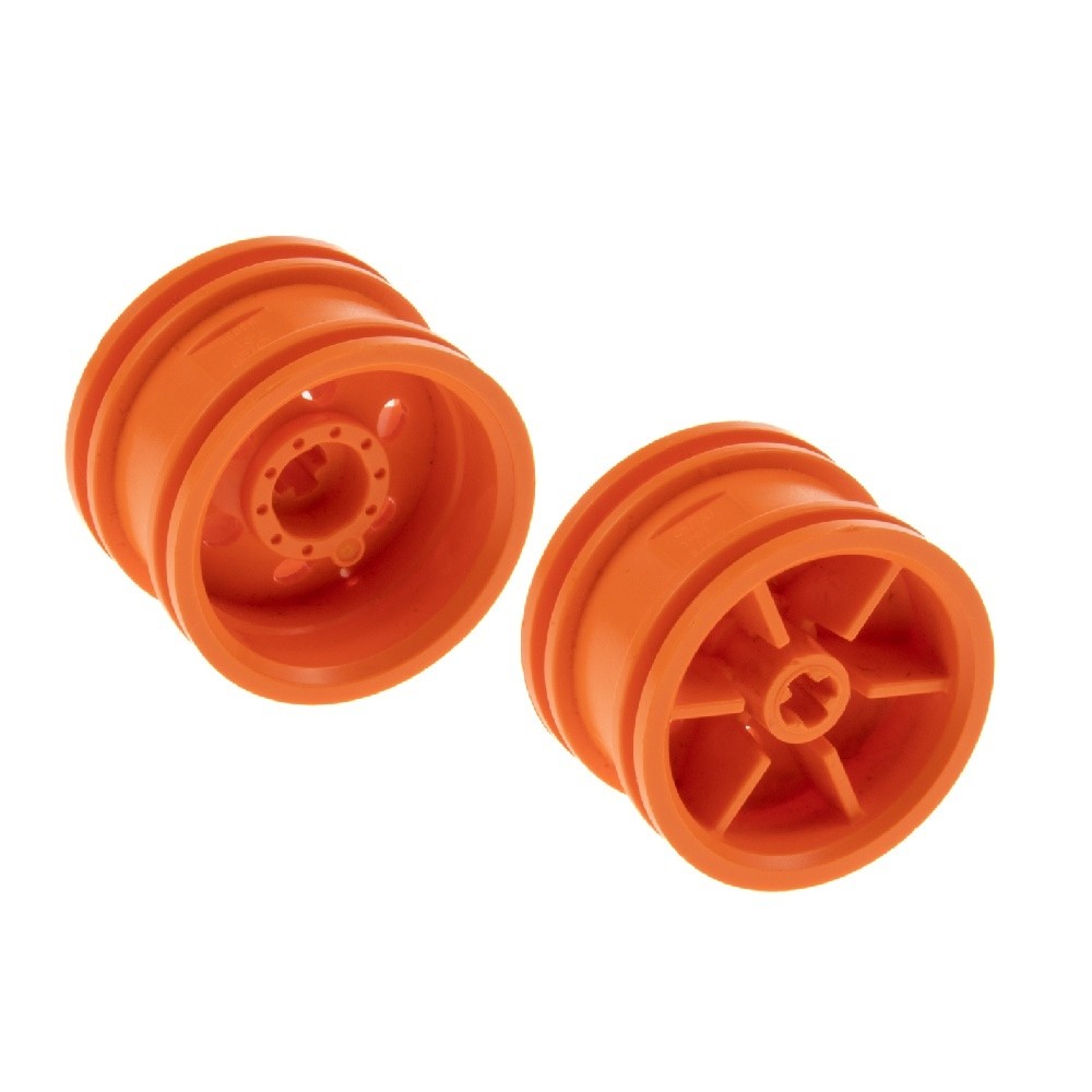 2x Lego Technic Wheel Rim 30.4x20 Orange Wheels Solo Axle Hole 4285902 54087