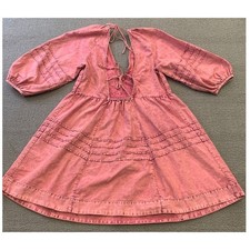 Free People Women's XS Petite Pink Acid Wash Mini Dress Tie Back