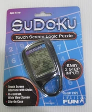 Sudoku Hand Held Touch Screen Logic Puzzle Electronic Video Game Clip On