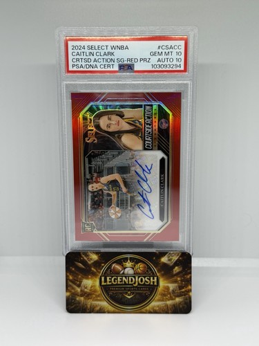 2024 Select Courtside Action Signature Caitlin Clark Red Prizm /99 PSA 10 Auto