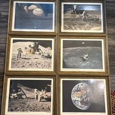 Lot Of 6 Framed NASA Photos Apollo 11 To 15 Lunar Rover Earth Lunar Module Irwin