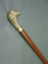 37'' Vintage Solid Brass Designer Lion Head Handle Wooden Walking Stick Cane
