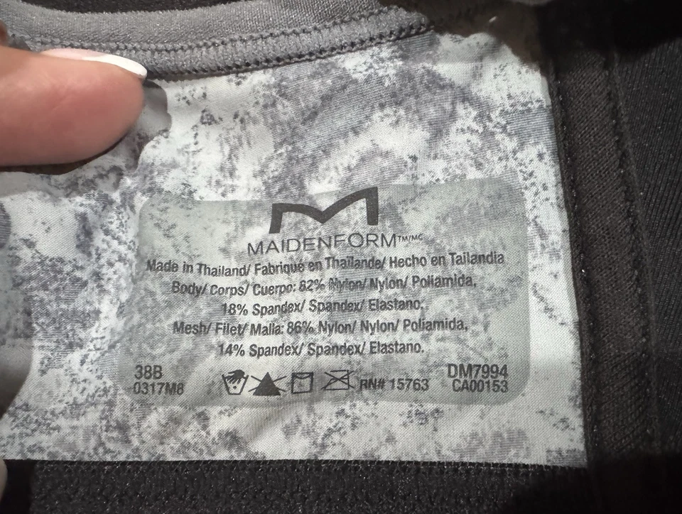 Sujetador Deportivo Maidenform Malla Alto Impacto Pintura Lavado Estampado DM7994 Talla 38B T13 Foto 3 de 4