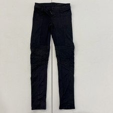 Black Orchid Pants Moto Black Skinny Faux Leather Julien Jarmoune Womens 24