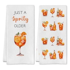 Aperol Spritz Cocktail Kitchen Towels, Aperol Spritz Gifts Dish Tea Towels, 