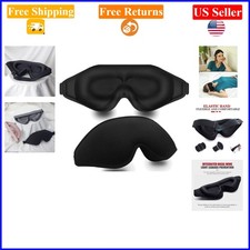 Black 3D Memory Foam Sleep Mask with Adjustable Strap for Men Women