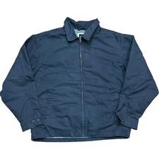 Vintage GAP Harrington Jacket Navy Blue Cotton Zip Up Made in Taiwan Size L