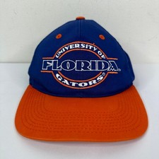 Vintage University of Florida Gators Spellout Snapback Hat Blue Orange 90s Vtg