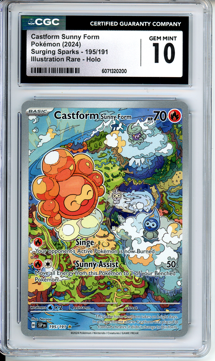 2024 POKEMON SURGING SPARKS CASTFORM SUNNY FORM CGC 10 GEM MINT