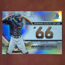 Topps 2023 Bowman Chrome Scouts Top 100 BTP-66 Aeverson Arteaga Giants