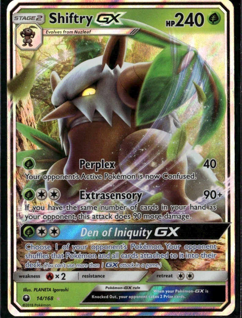 Shiftry GX Ultra Rare SM Celestial Storm 14/168 Grass Holo Pokemon Card