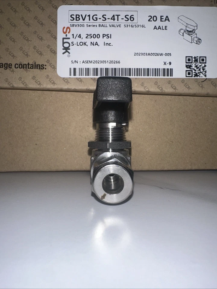S-Lok SBV1G-S-4T-S6 , 1/4" Stainless Steel 2-Way Valve , 2500PSI - Image 2 of 4