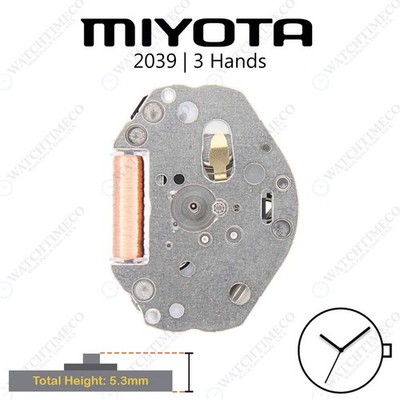 Genuine Miyota 2039 Watch Movement Japan 3 Hands