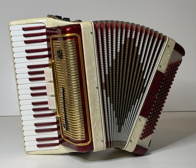 Pearl Red/White Camerano Piano Accordion by Scandalli LM (41 Key