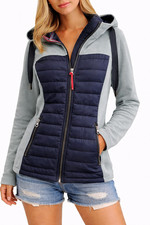 Kangaroos Damen Parka Jacke Übergangsjacke Stepp Fleece blau Kapuze (1321) NEU