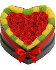 30 Preserved Roses, Petite Forever Flowers for Delivery in Designer Heart-Shaped