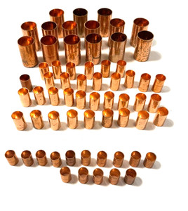 Mixed brands 15 PCs x 1", 34Pcs x 1/2", 15 Pcs x 3/8" Copper Couplings