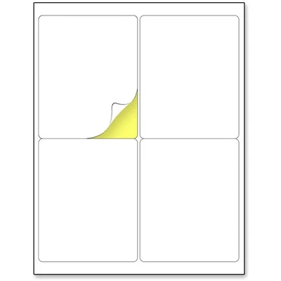 White Rectangular Labels Stickers - 4x5, 200 Sheets - Image 1 of 4