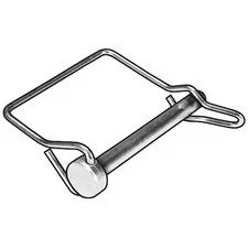 Safety Pin, Tab Lock, 3/8 In Pin Dia, 2-3/4 In Shank Lg, Steel, Zinc Plated
