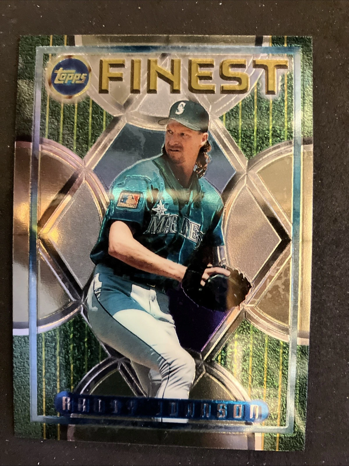1995 Topps Finest #76 Randy Johnson Coating Removed- Seattle Mariners