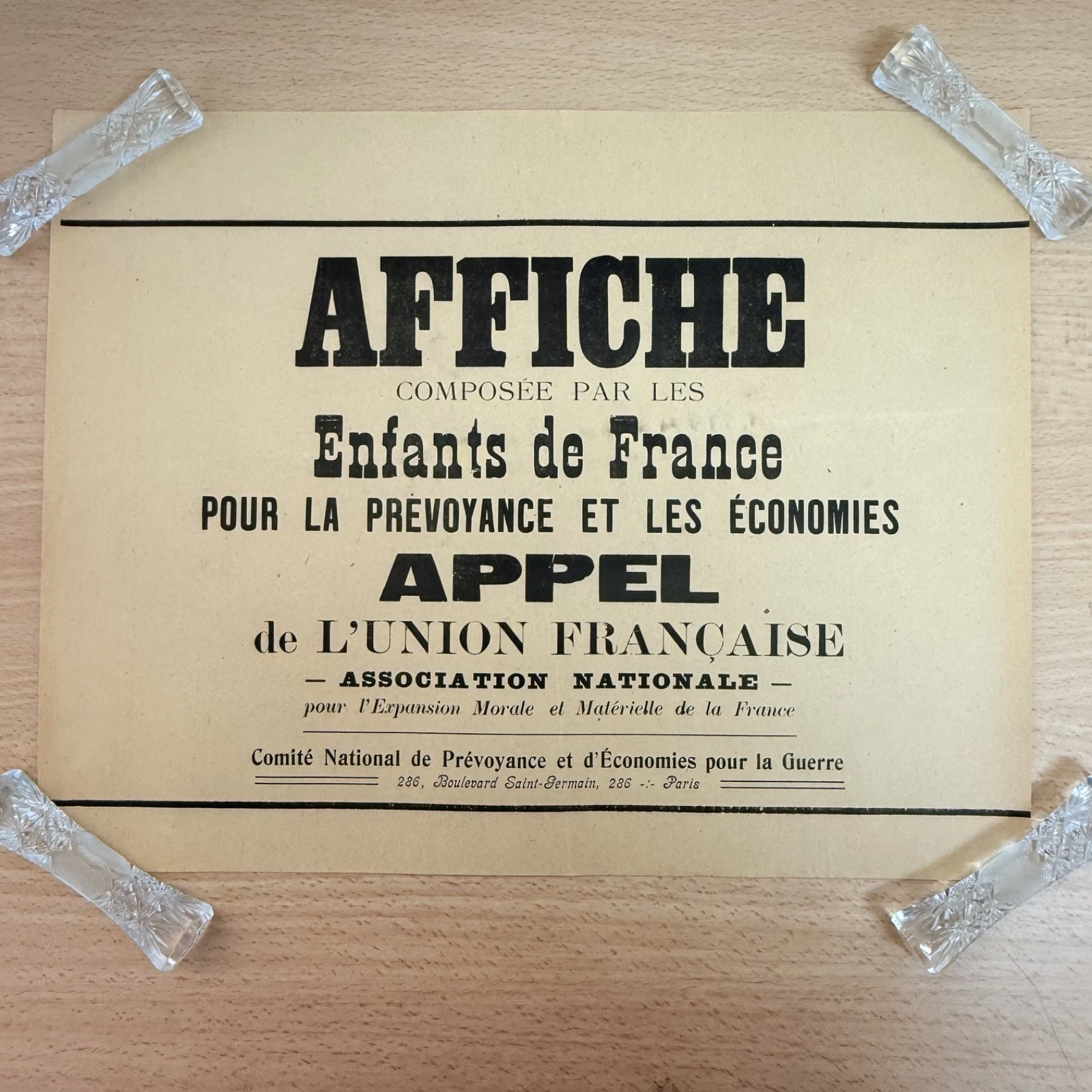 Affiche Enfants de France Prévoyance Économies Guerre WW1 1916