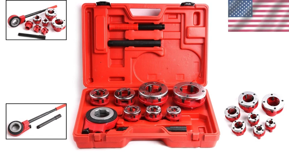 Lightweight Ratchet Pipe Threading Tool with 7 Sizes - Durable and Easy Use - Image 2 of 4