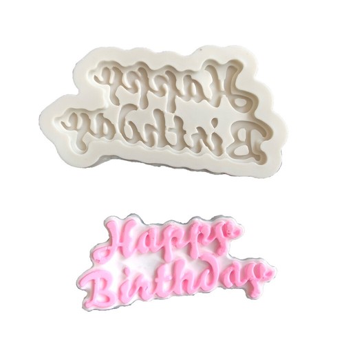HAPPY BIRTHDAY Silicone Fondant Cake Topper Mold Mould Chocolate Candy Baking 4 - Picture 3 of 10