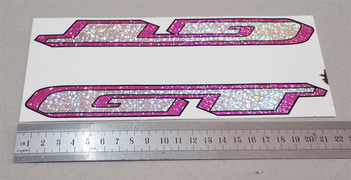 Vintage Old School GT BMX Stickers Crystal Shine NOS Pink - Picture 4 of 5